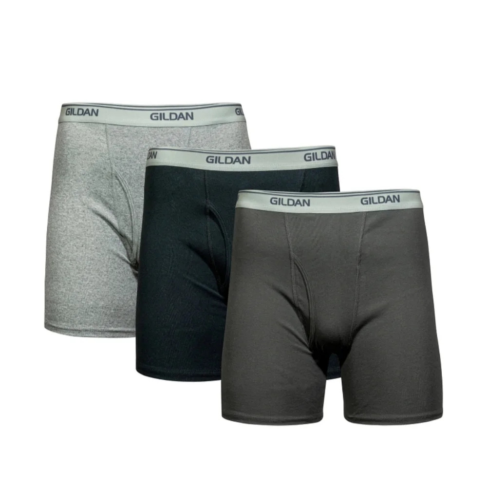 Men's Size 2XL Classic Length Boxer Briefs 3 Pack Fits Waist 44-46" Gildan NWT